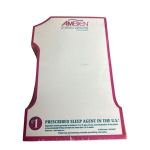 Vintage Ambien 10 Ct Notepad Pharmaceutical Rep Merch Novelty NEW